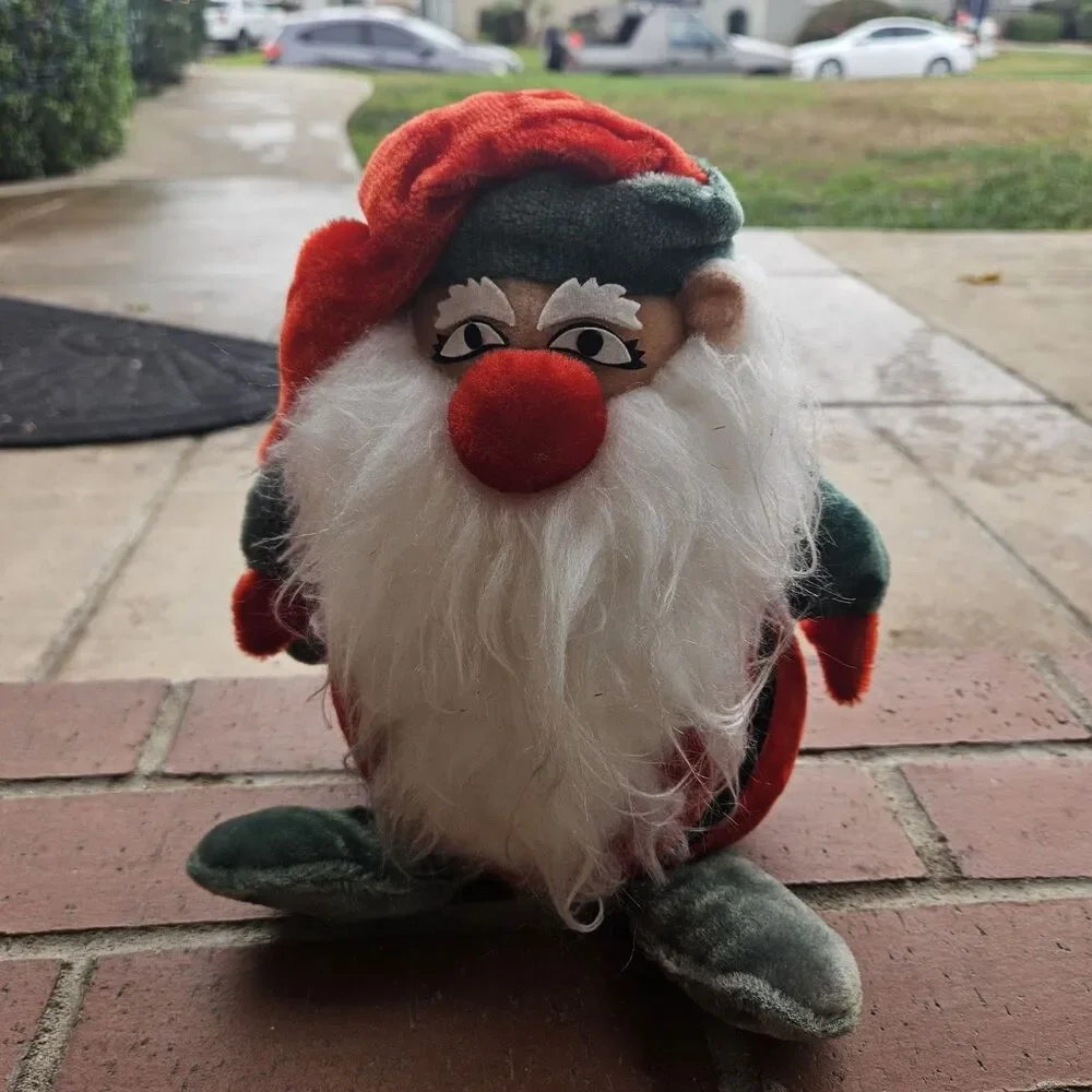 Kamar Japan Christmas Santa Claus Gnome Door Greeter Plush 1970s Vintage